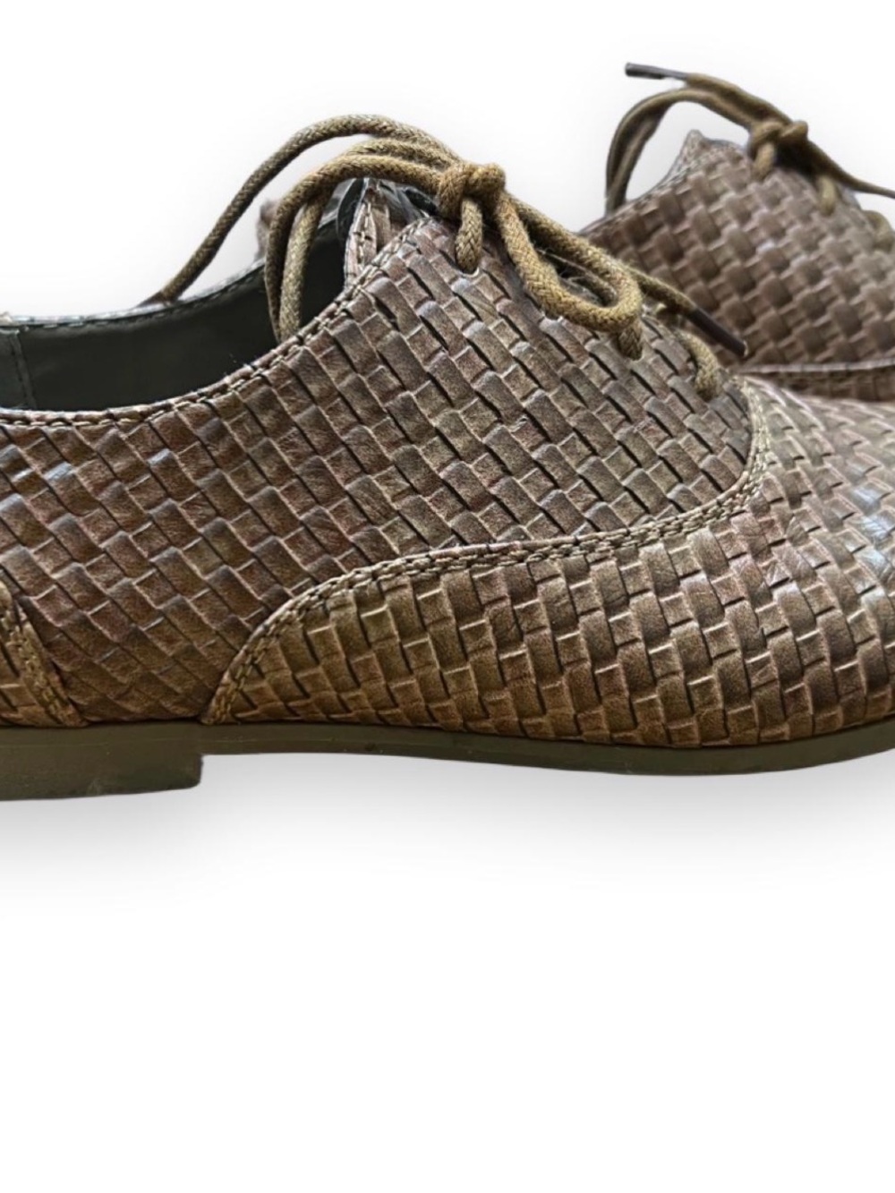 Refresh Woven Lace-Up Flats - Brown